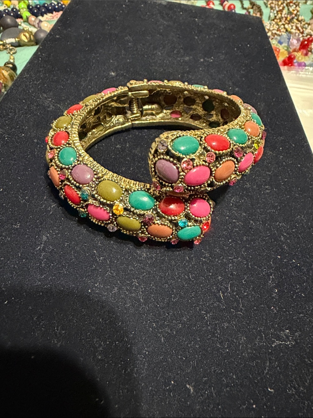 Multicolor Beaded Hinged Bracelet - Women Jewelry